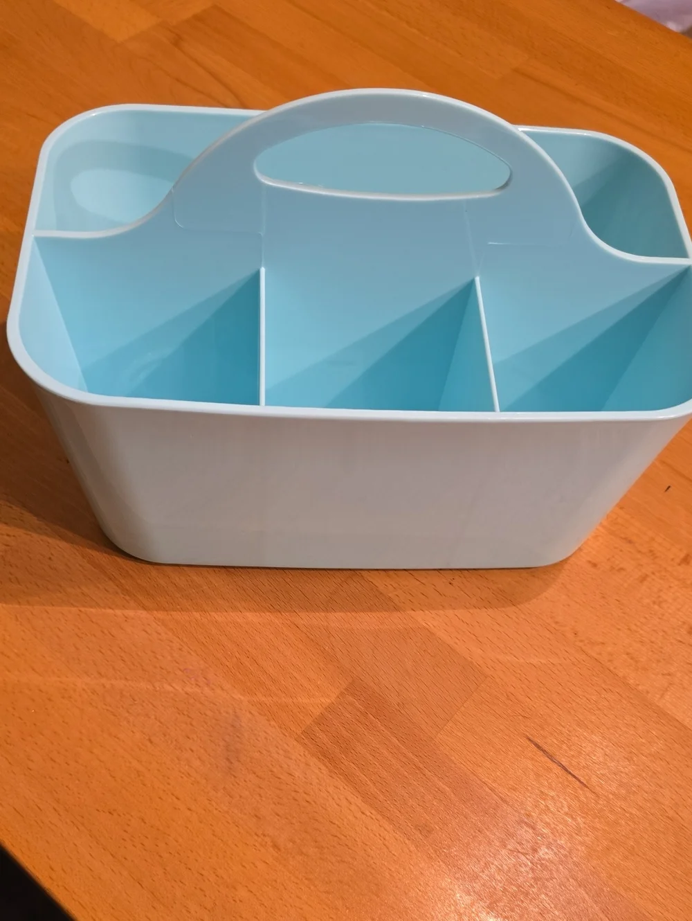 Teal Mint Plastic Tote Caddy with Handle - 9.5Lx4.6Wx9H (Approx. Without Handle)